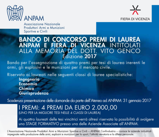 Il concorso per tesi di laurea organizzato da ANPAM e Fiera di Vicenza mette in palio 2.000 euro concorso-per-tesi-di-laurea-anpam-fiera-di-vicenza