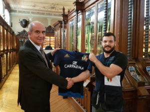 Le zebre del rugby in visita a Beretta