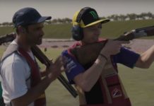 Valentino Rossi in pedana al Losail Shooting Complex con Beretta