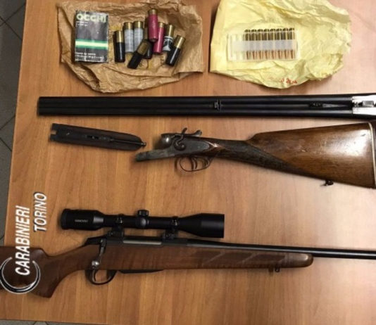Armi rubate nascoste dentro a un bar Armi bar di pinerolo