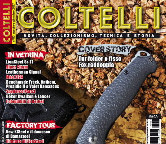 Coltelli, in edicola il numero di agosto-settembre 2017 copertina Coltelli 83