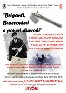 Dal 1° ottobre al 30 novembre il museo delle armi antiche F. Baboni di Castellucchio ospita la mostra "Briganti, bracconieri e poveri diavoli".