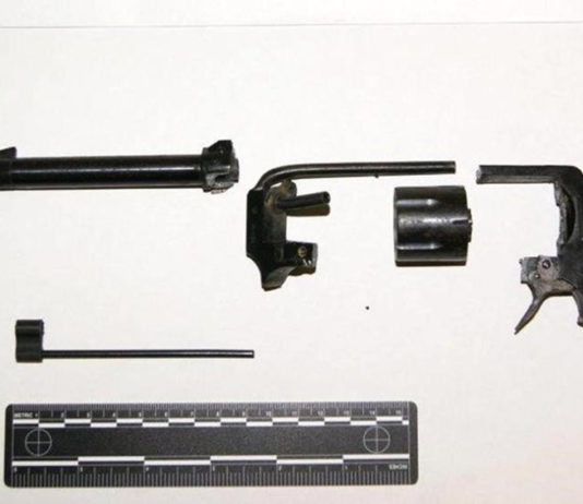 Fa a pezzi revolver e lo getta nella spazzatura Fa a pezzi revolver e lo getta nella spazzatura