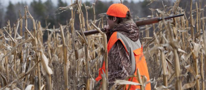 Young boy hunting