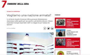 Micol Sarfatti ha condotto un’inchiesta sul mondo delle armi per Sette, il settimanale del Corriere della Sera in edicola il 30 novembre.