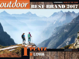 A Lowa il premio Best Brand 2017 di Outdoor Magazine Best Brand