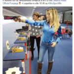 Diletta Leotta con una pistola, i social impazziscono