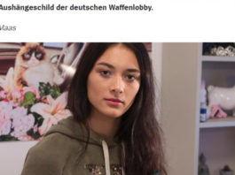 Su Der Spiegel un servizio su Carolin Matthie, modella ventiquattrenne pro-armi Carolin Matthie Der Spiegel