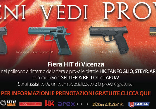 Pistole da provare in poligono a Hit 2018