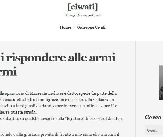 Civati: la follia di rispondere alle armi con più armi Pippo Civati, fondatore di Possibile ed esponente di Liberi e Uguali, interviene sul proprio blog dopo la sparatoria di Macerata: "che cosa ci faceva una persona come Luca Traini con un porto d'armi?".
