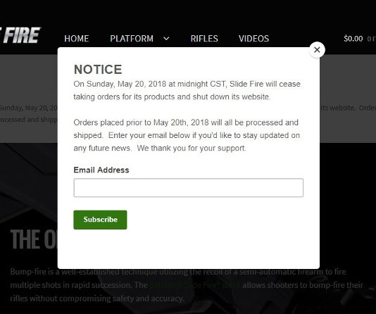 Cala il sipario sui bump stock? bump stock slide fire