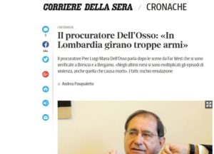 Conarmi procuratore generale di Brescia Pierluigi Maria Dell'Osso