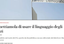 Crisi della sinistra: nel dibattito su Repubblica anche passaggio su armi e legittima difesa