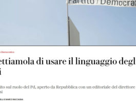 Crisi della sinistra: nel dibattito su Repubblica anche passaggio su armi e legittima difesa