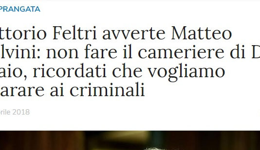 Feltri: riformate la legittima difesa anche senza governo