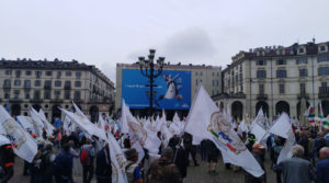 Manifestazione dei cacciatori a torino