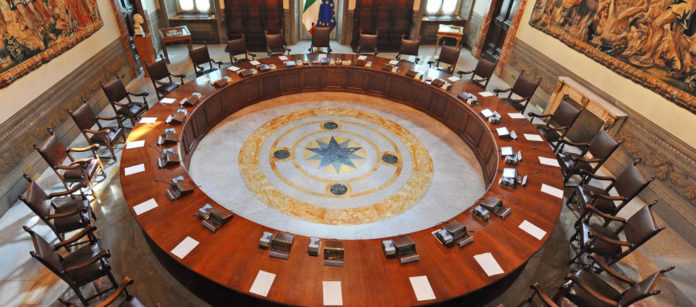 Sala del Consiglio dei ministri: Bongiorno e Bonafede sulla legittima difesa