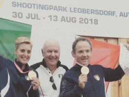 Jessica Rossi e Giovanni Pellielo campioni europei di fossa olimpica mista Rossi Pellielo campioni europei di fossa olimpica mista