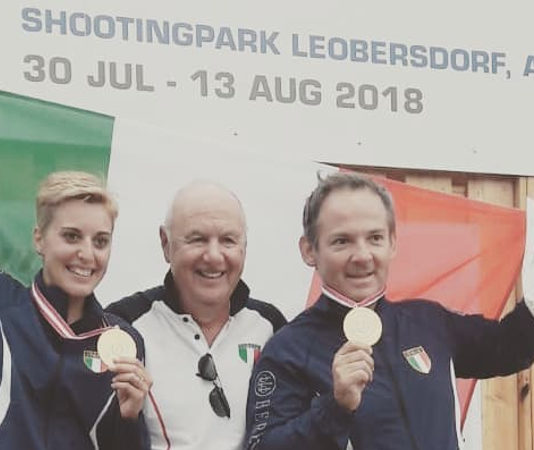 Jessica Rossi e Giovanni Pellielo campioni europei di fossa olimpica mista Rossi Pellielo campioni europei di fossa olimpica mista