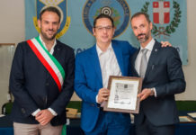Senatore della Lega premiato dal Tsn di Treviso Mario Conte e Marco Bruniera assieme al senatore della Lega Massimo Candura premiato dal Tsn di Treviso.