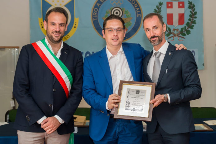 Mario Conte e Marco Bruniera assieme al senatore della Lega Massimo Candura premiato dal Tsn di Treviso.