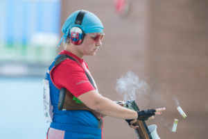 Zuzana Rehak Stefecekova spara con Fiocchi al campionato del mondo di tiro