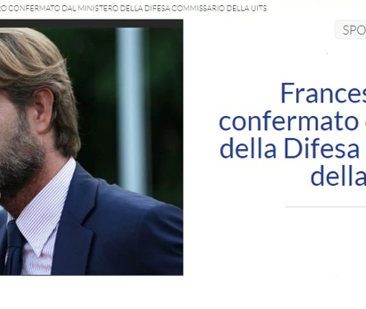 Soro prorogato come commissario dell’Uits Francesco Soro commissario dell'Uits