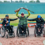 Scottie Brydon insieme a Oreste Lai e Neofytos Nicolaou nel mondiale di paratrap