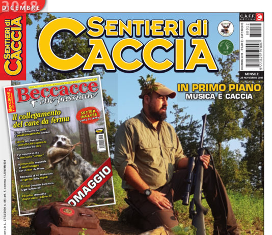 Sentieri di Caccia dicembre 2018 in edicola dal 28 novembre Sentieri di Caccia dicembre 2018