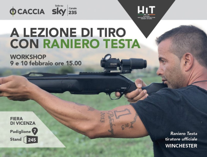 A lezione di tiro con Raniero Testa Sky Caccia 235 Hit Show 2019