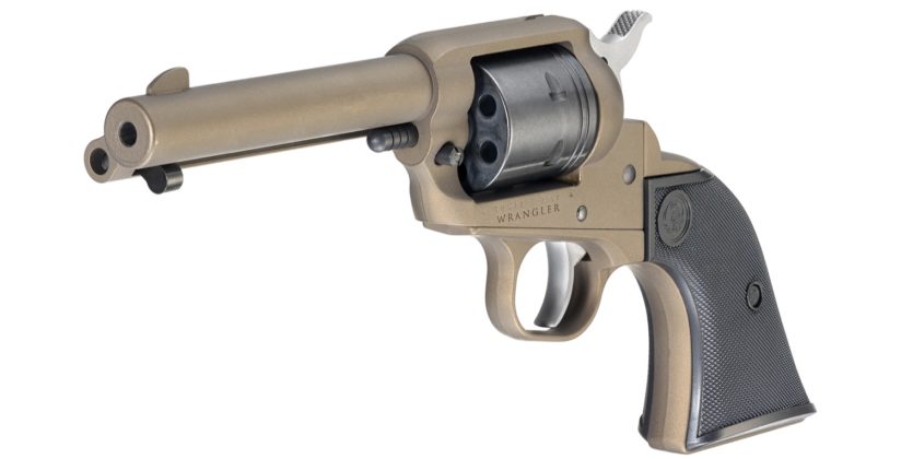 fianco sinistro del revolver ad azione singola ruger wrangler bronzo