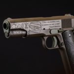 vista da sinistra, la pistola auto odnance the general 1911