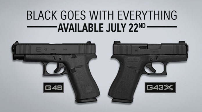 pistole Glock G43X e G48 versione total black