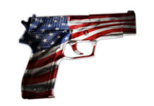 Diffusi i dati su produzione ed export delle armi americane armi americane: pistola con bandiera americana raffigurata su fusto e carrello