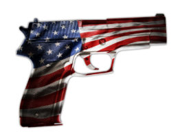 Diffusi i dati su produzione ed export delle armi americane armi americane: pistola con bandiera americana raffigurata su fusto e carrello