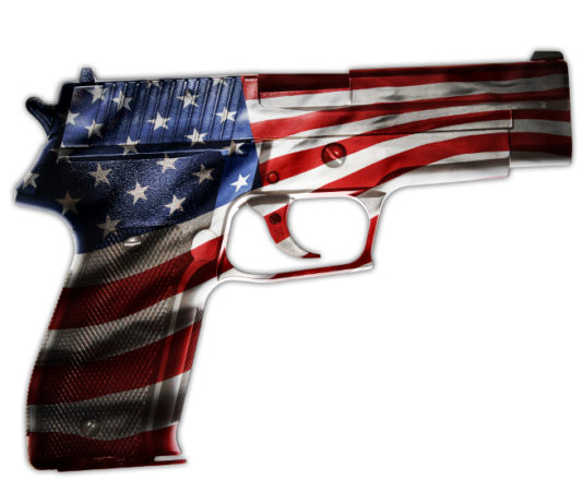Diffusi i dati su produzione ed export delle armi americane armi americane: pistola con bandiera americana raffigurata su fusto e carrello
