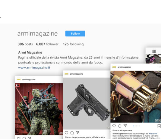 Armi Magazine su Instagram: numeri di successo per la prima candelina pagina di Armi Magazine su Instagram