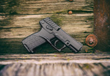 Keltec P17, annunciata la nuova pistola calibro 22 LR pistola calibro 22 LR Keltec P17 davanti a sfondo di legno