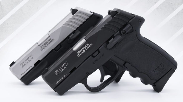 pistola compatta sccy cpx-4 in due differenti modelli, con carrello in acciaio o finitura nera