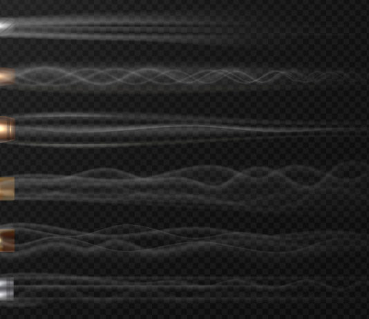 Corso di balistica: ecco date, costi e scadenze corso di balistica: sei proiettili con scia della traiettoria