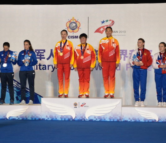 I risultati dei Giochi mondiali militari: cinque medaglie per l’Italia del trap i risultati dei giochi mondiali militari: il podio della gara di trap femminile a squadre