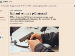 Nervosismo del settore dopo l’articolo del Sole 24 Ore sui possessori di armi in Italia Articolo del Sole 24 Ore sui possessori di armi in Italia