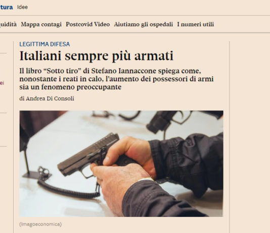 Nervosismo del settore dopo l’articolo del Sole 24 Ore sui possessori di armi in Italia Articolo del Sole 24 Ore sui possessori di armi in Italia