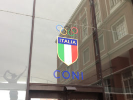 Assemblee delle federazioni di tiro, le decisioni del Coni assemblea delle federazioni di tiro: ingresso del palazzo del Coni