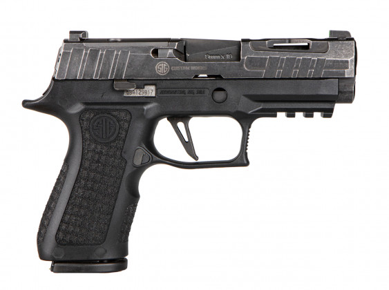 vista classica della pistola microcompatta Sig Custom P320 Compact Spectre