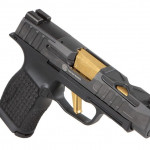appoggiata sulla canna, la Sig Custom P365XL Spectre con nuova finitura