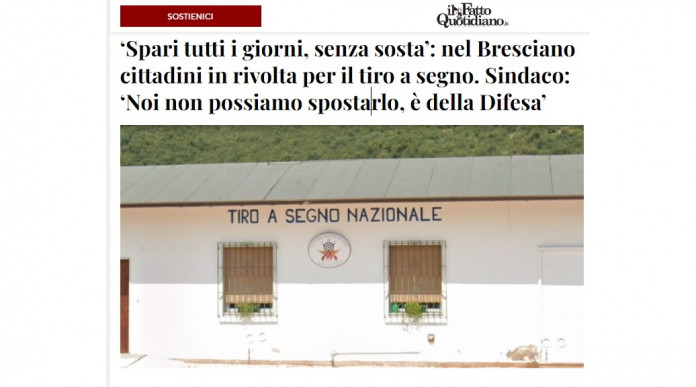 Possibile trasloco del Tiro a segno di Gavardo (Bs) l’articolo del Fatto Quotidiano