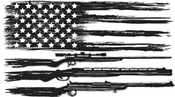 Armi negli Stati Uniti ecco i background check richiesti a novembre: bandiera americana con armi al posto delle strisce