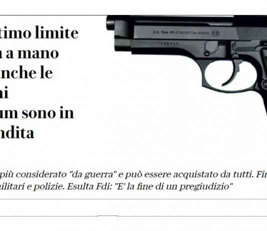 Calibro 9×19 in Italia: le critiche di Repubblica Calibro 9x19 in Italia, le critiche di Repubblica