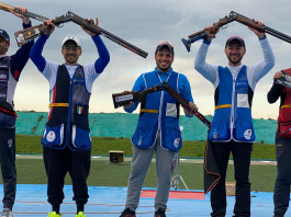 Coppa del mondo di tiro a volo: l’Italia chiude prima nel medagliere Coppa del mondo di tiro a volo: podio della gara a squadre maschile di skeet